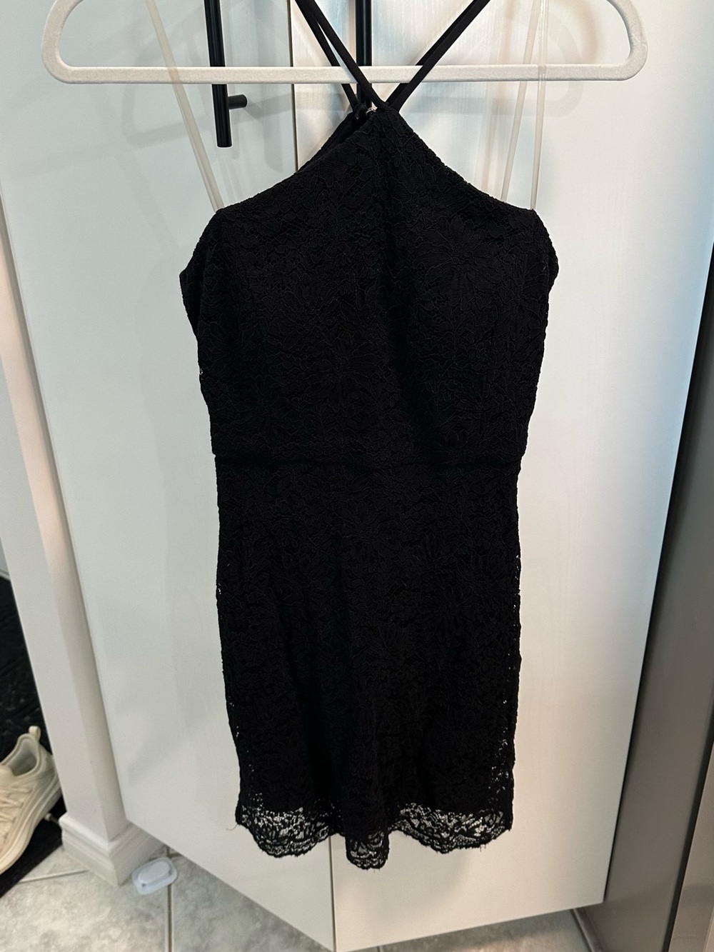 Jump Black Lace Halter Mini Dress